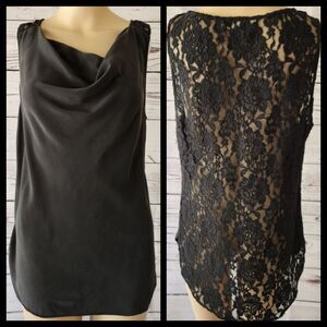 Robbi & Nikki Lace Back Silk Sleeveless Blouse Medium